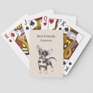 Sweet Cute Brown Cream Chihuahua Dog Best Friends Playing Cards