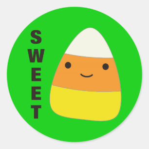 Sweet Cute Candy Corn Classic Round Sticker