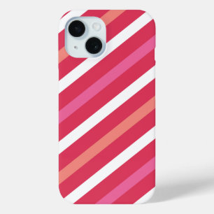Sweet Cute Candy Stripes Pattern Valentine's Day iPhone 15 Case
