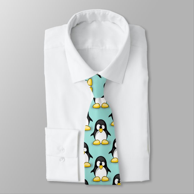 sweet cute cartoon penguin tie (Tied)