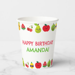 Sweet Cute Fruit Funny Kids Birthday Party  Paper Cups