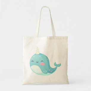 Sweet, cute, funny Narwhal, Unicorn Tote Bag