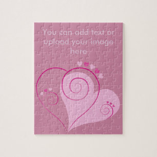 Sweet Cute Happy Valentine Love Hearts Soft Pink Jigsaw Puzzle