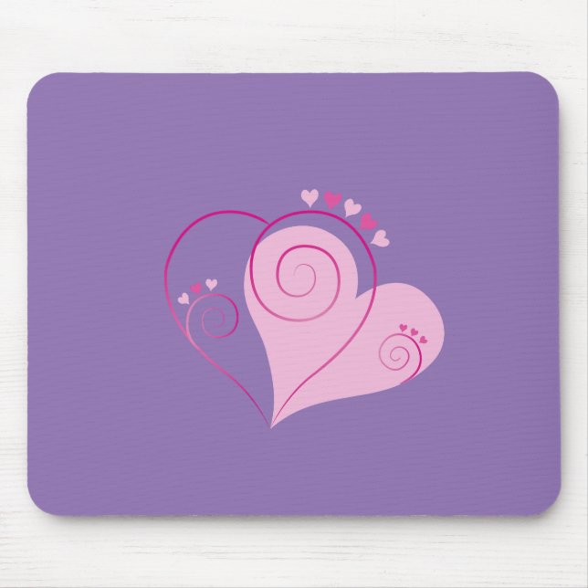 Sweet Cute Happy Valentine Love Hearts Soft Pink Mouse Mat (Front)