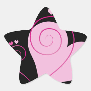 Sweet Cute Happy Valentine Love Hearts Soft Pink Star Sticker