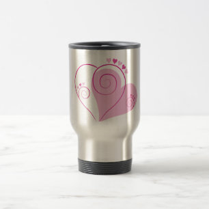 Sweet Cute Happy Valentine Love Hearts Soft Pink Travel Mug