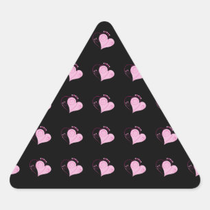 Sweet Cute Happy Valentine Love Hearts Soft Pink Triangle Sticker