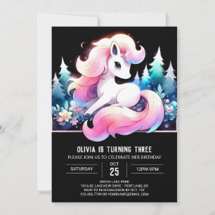 Sweet Cute Horse Birthday Invitation