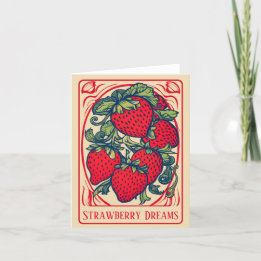 Sweet Cute Strawberry Dreams Card