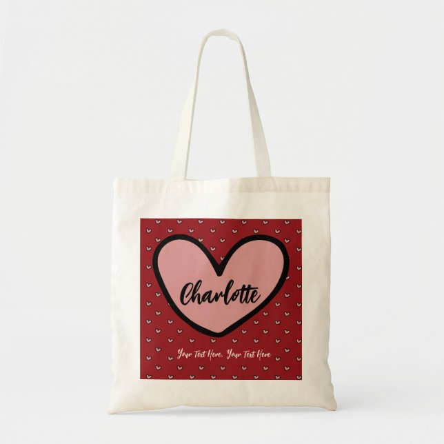 Sweet Cute Trendy Business Logo Company Corporate Tote Bag (Front)