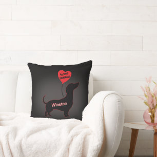Sweet Dachshund: Heart Balloon Cushion