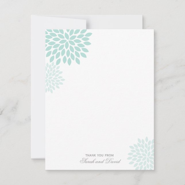 Sweet Dahlias Wedding Thank You Card (Front)