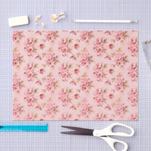 Sweet Dainty Pink Flower Vintage Tissue Paper
