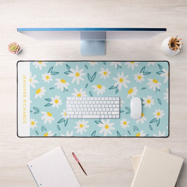 Sweet Daisies Pattern Personalised  Desk Mat (Office 1)