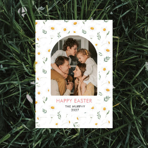 Sweet Daisy Arch Family Easter Photo Holiday Card