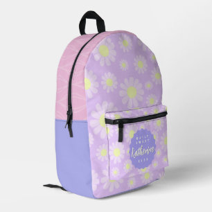 Sweet Daisy Baby Pastel Beige Purple Yellow Printed Backpack