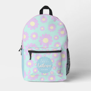 Sweet Daisy Baby Pastel Blue Pink Yellow Printed Backpack