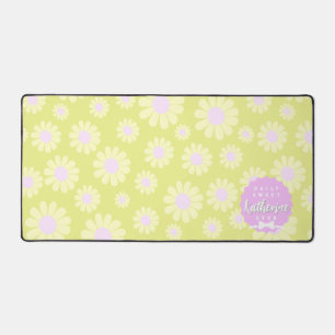 Sweet Daisy Baby Pastel Green Yellow Pink Desk Mat