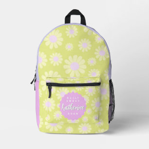 Sweet Daisy Baby Pastel Green Yellow Pink Printed Backpack