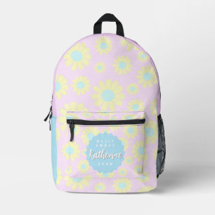 Sweet Daisy Baby Pastel Pink Yellow Blue Printed Backpack