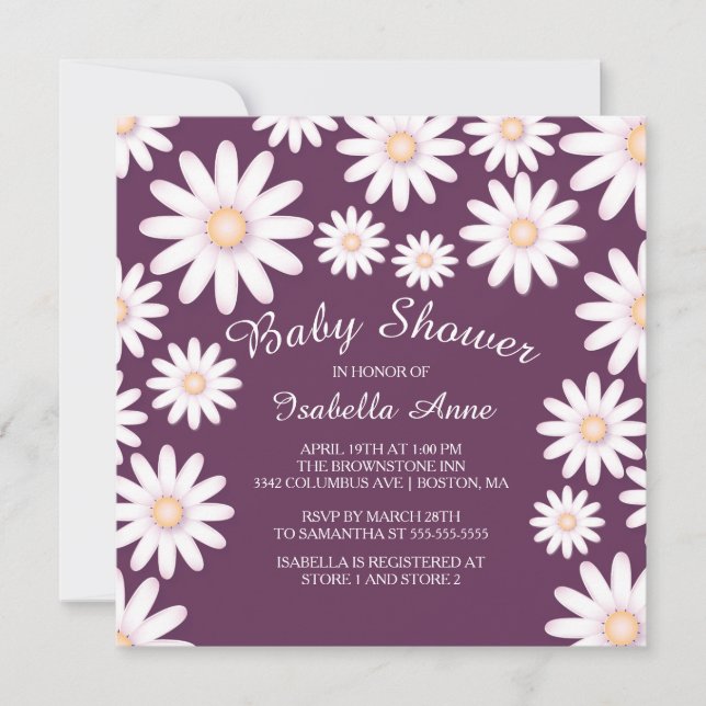 Sweet Daisy Baby Shower Invitation (Front)