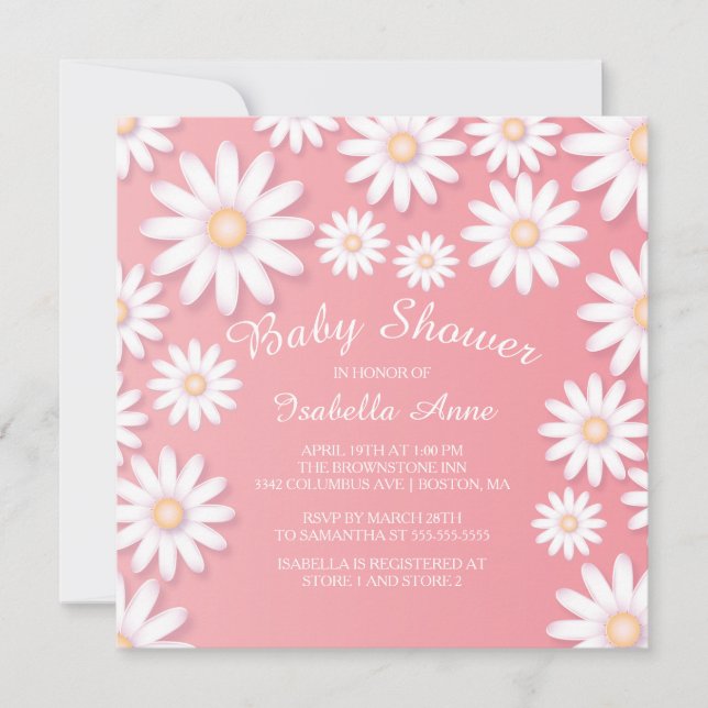 Sweet Daisy Baby Shower Invitation (Front)