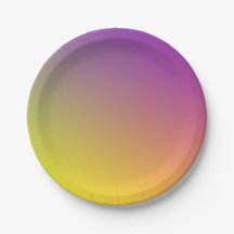 SWEET DAISY Blue + Purple Gradient Paper Plates