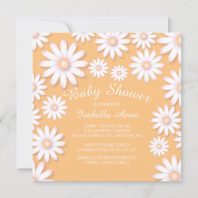 Sweet Daisy Neutral Baby Shower Invitation (Front)