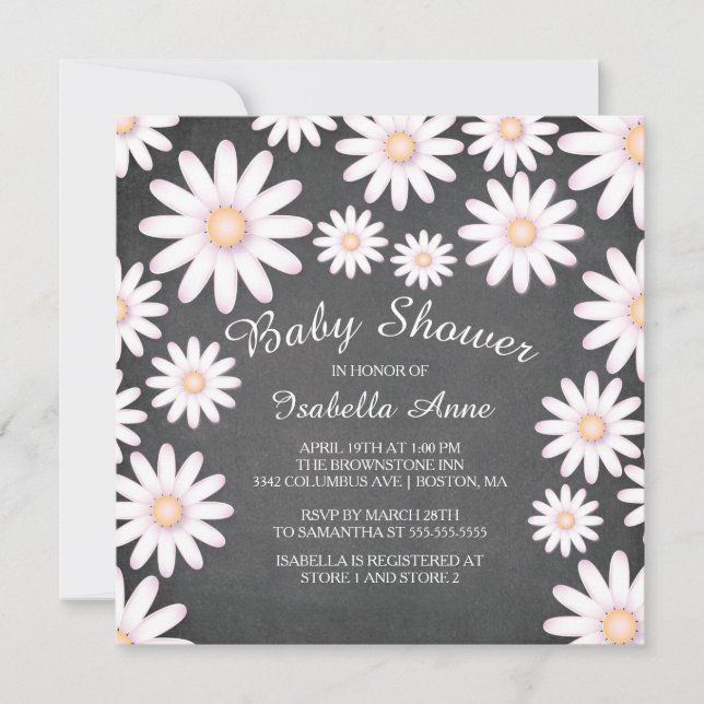 Sweet Daisy Neutral Baby Shower Invitation (Front)