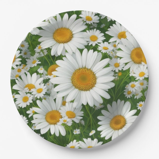 Sweet daisy pattern paper plate (Front)