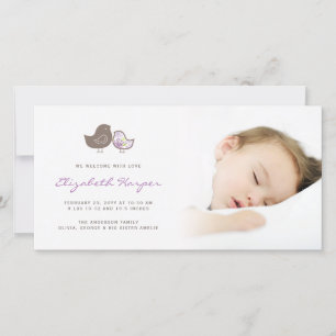 Sweet Damask Chicks Baby Girl Birth Announcement