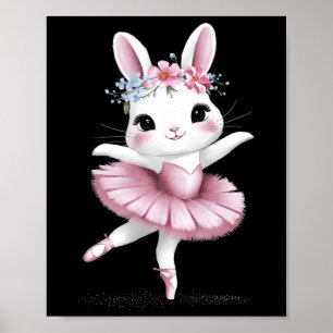 Sweet Dancing Ballerina Bunny Ballet Rabbit Girl E Poster