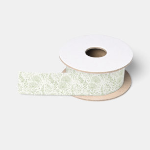 Sweet Dandelion Soft Olive - Neutral Satin Ribbon