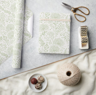 Sweet Dandelion Soft Olive - Neutral Wrapping Paper