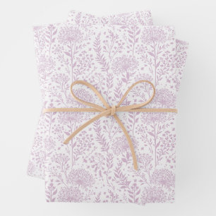 Sweet Dandelion Warm Lilac - Neutral Wrapping Paper Sheet