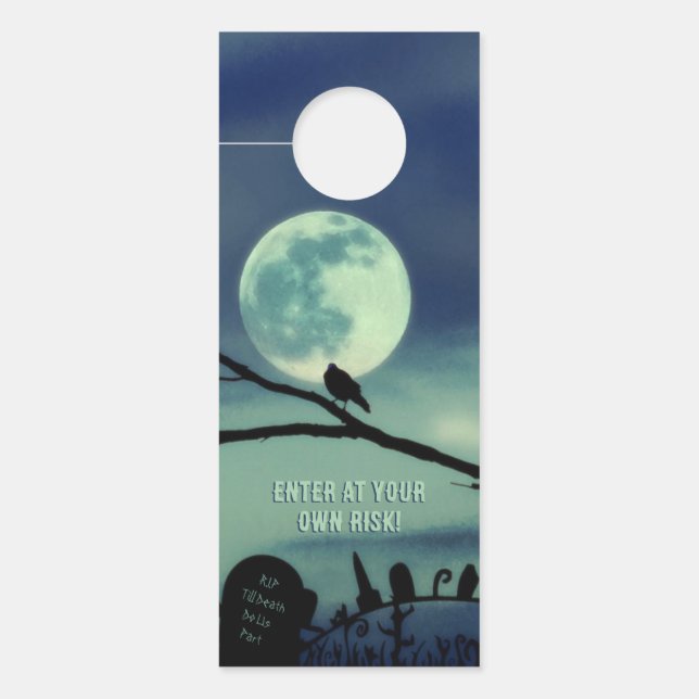 Sweet Darkness Gothic Full Moon Eerie Graveyard Door Hanger (Front)