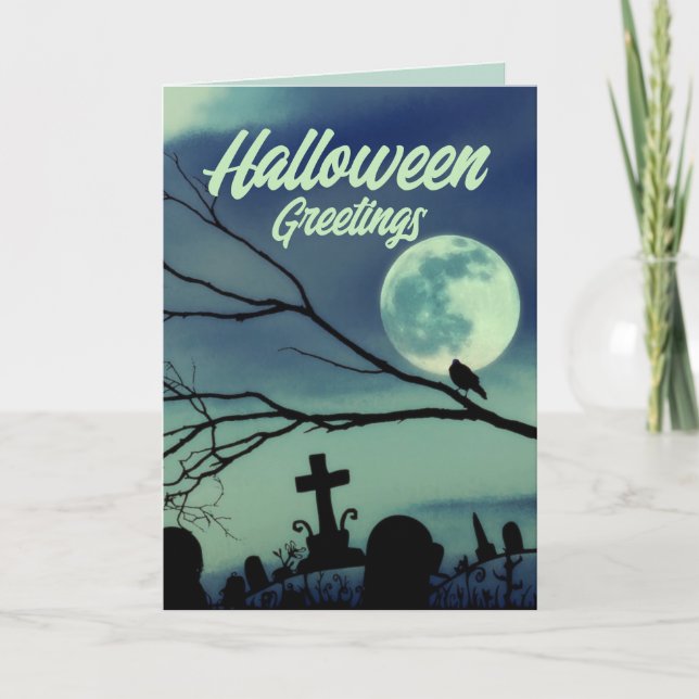 Sweet Darkness Gothic Halloween Greetings Card (Front)
