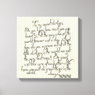 Sweet Darlings Letter Canvas Wrap Print