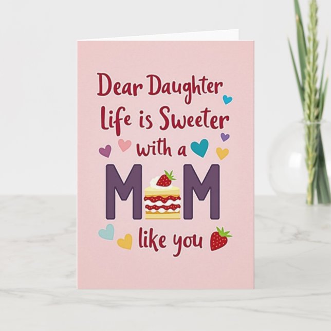 Sweet Daughter Cake Art Card (Front)