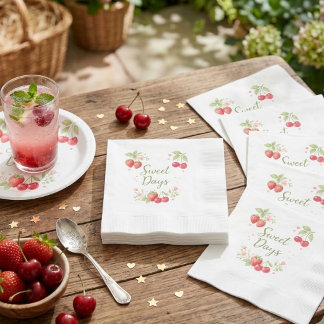 Sweet Days Watercolor Fruit Floral Napkin