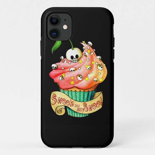 Sweet & Deadly  Skull Cupcake Case-Mate iPhone Case (Back)