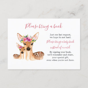 Sweet Deer Mum And Baby Shower Book Card