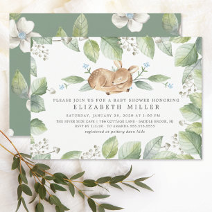 Sweet Deer Neutral Baby Shower Invitation