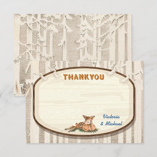 Sweet Deer Thank you note card (Front/Back)