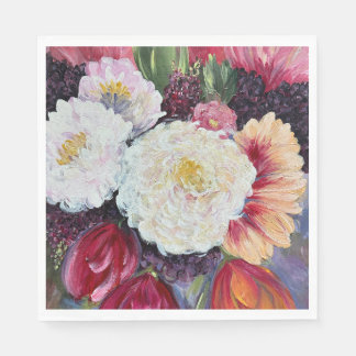 Sweet Delight abstract flower painting design Napkin