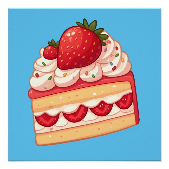 Sweet Delight: Strawberry Shortcake glossy Poster (Front)