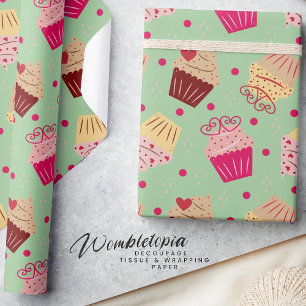 Sweet Delights Cupcake Valentine's Day Pattern Wrapping Paper