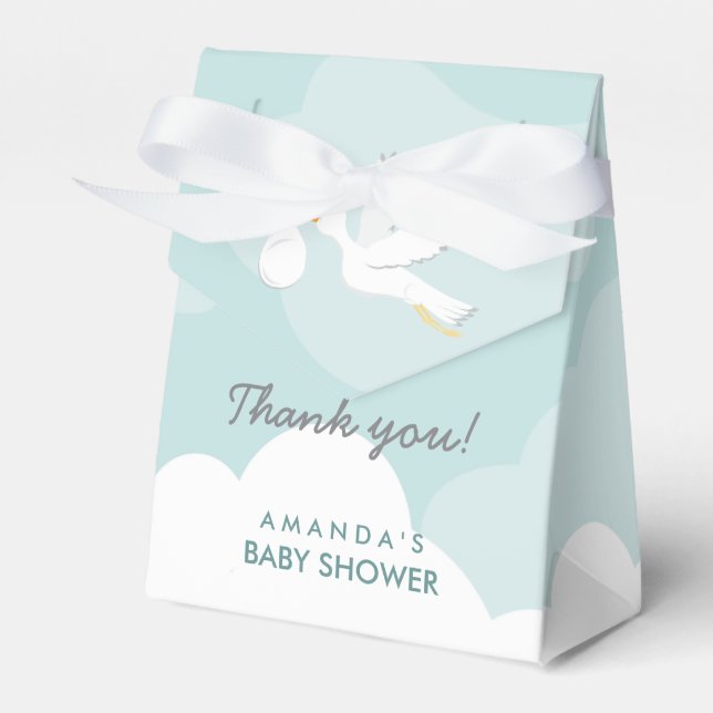 Sweet Delivery Stork Baby Shower Favour Box (Front Side)
