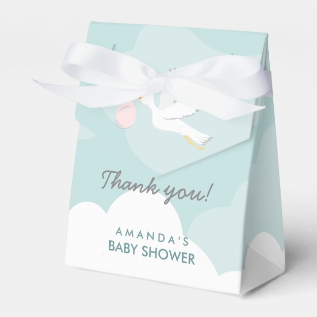 Sweet Delivery Stork Baby Shower Favour Box (Front Side)