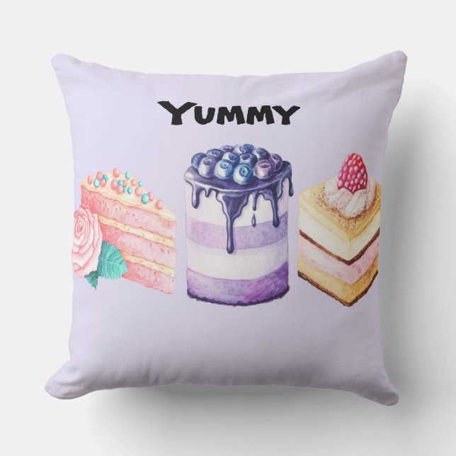 Sweet Deserts on Lavender Cushion (Front)
